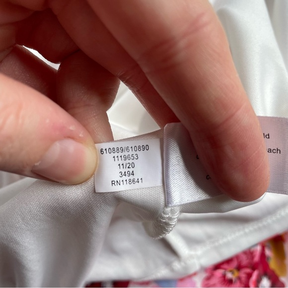 Lane Bryant Pink Short Sleeve Floral Chiffon Tiered Maxi Dress Size 22/24 - Picture 11 of 11